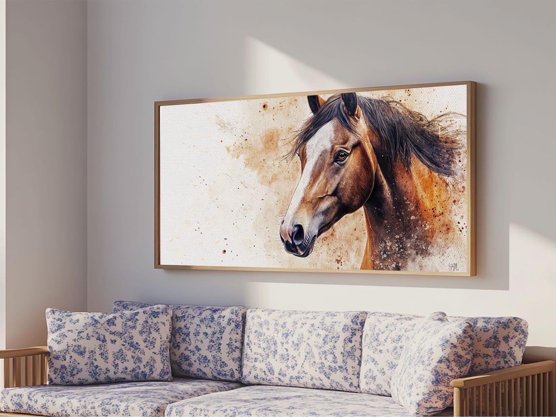 Chestnut Horse Portrait Rustic Watercolor Equestrian Farmhouse Poster - Image 4