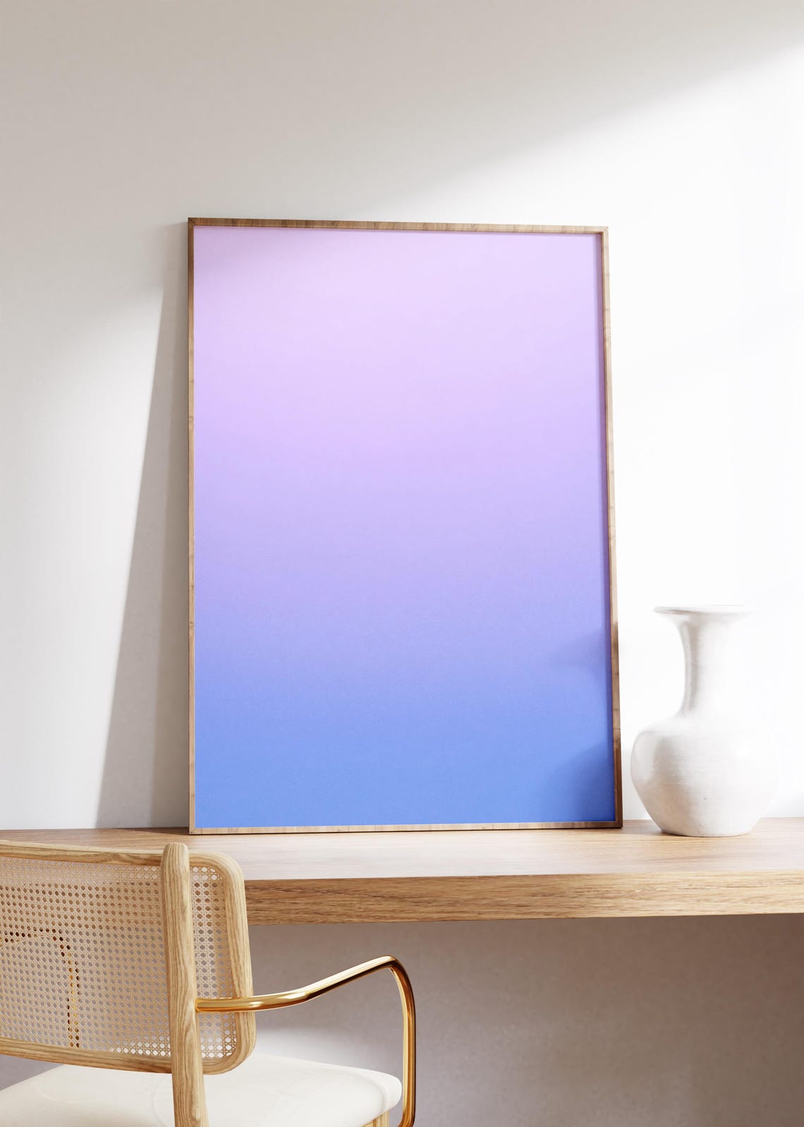 Pale Lilac to Cool Periwinkle Twilight Gradient Soft Wall Art