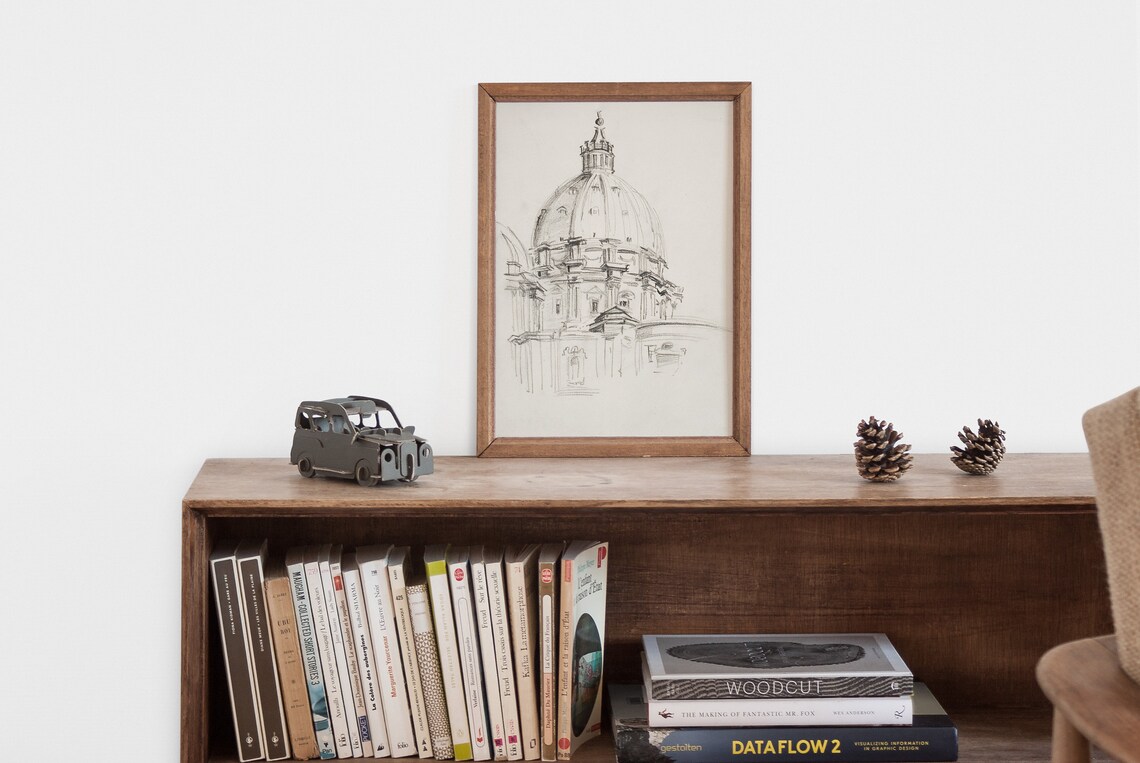 Vintage Architecture Line Art, Minimalist Art Print - Image 2