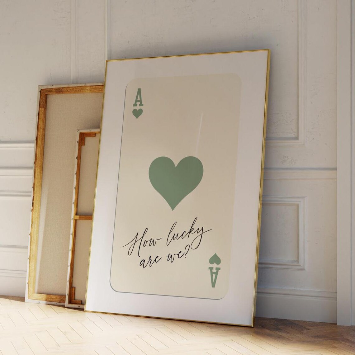 Ace of Hearts Lucky Wall Art Poster, Retro Trendy