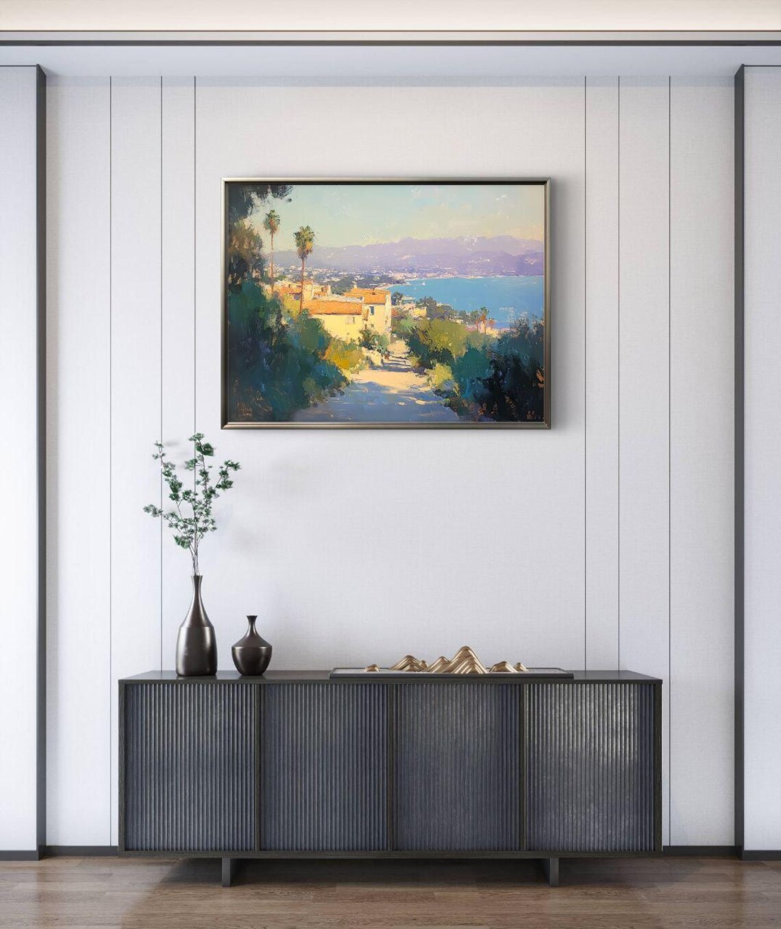 Sunlit Los Angeles Path, Impressionist Coastal Landscape - Image 2