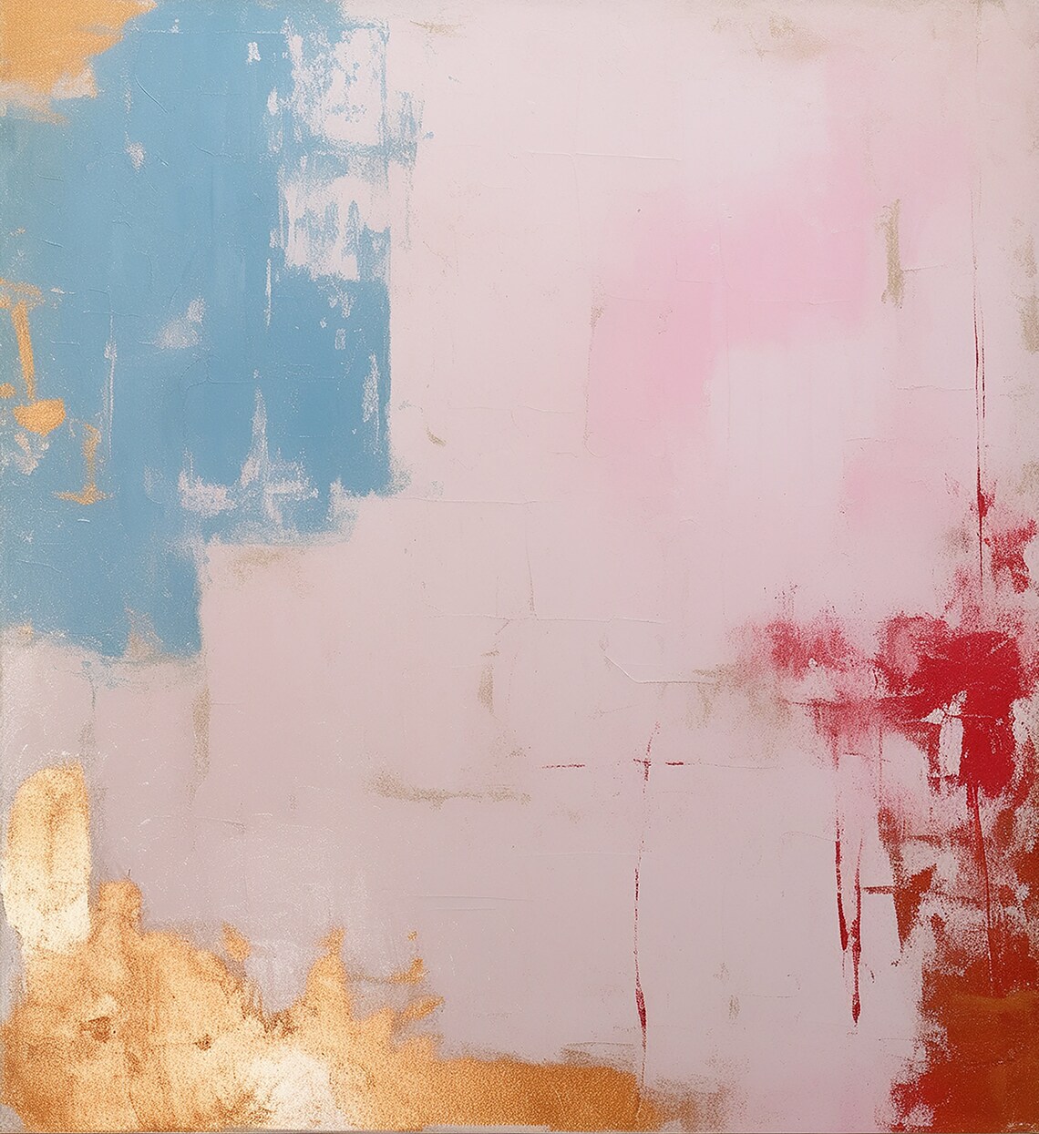 Abstract Painting With Gold Leaf Accents