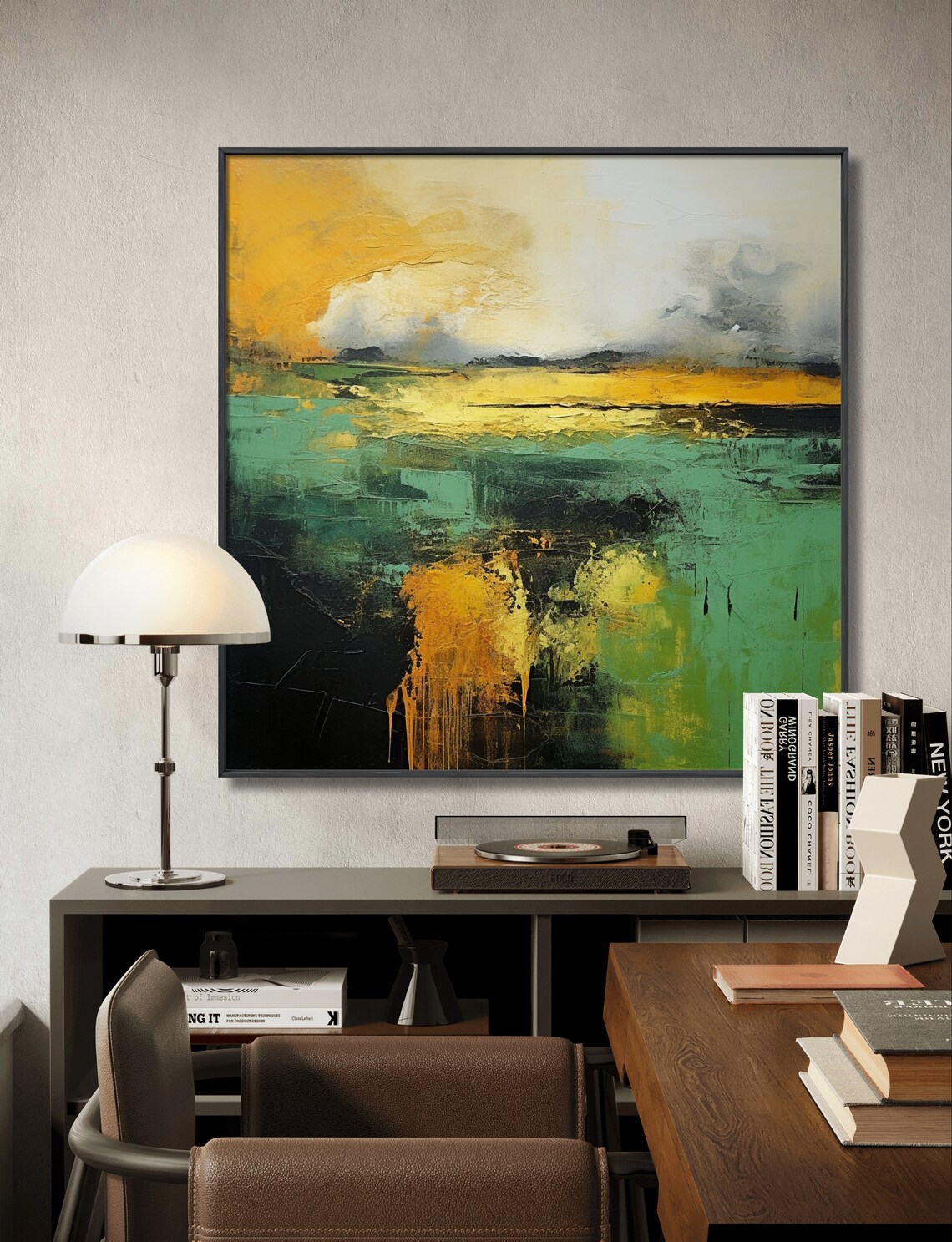 Black And Gold Abstract Painting, Modern Decor - Image 2