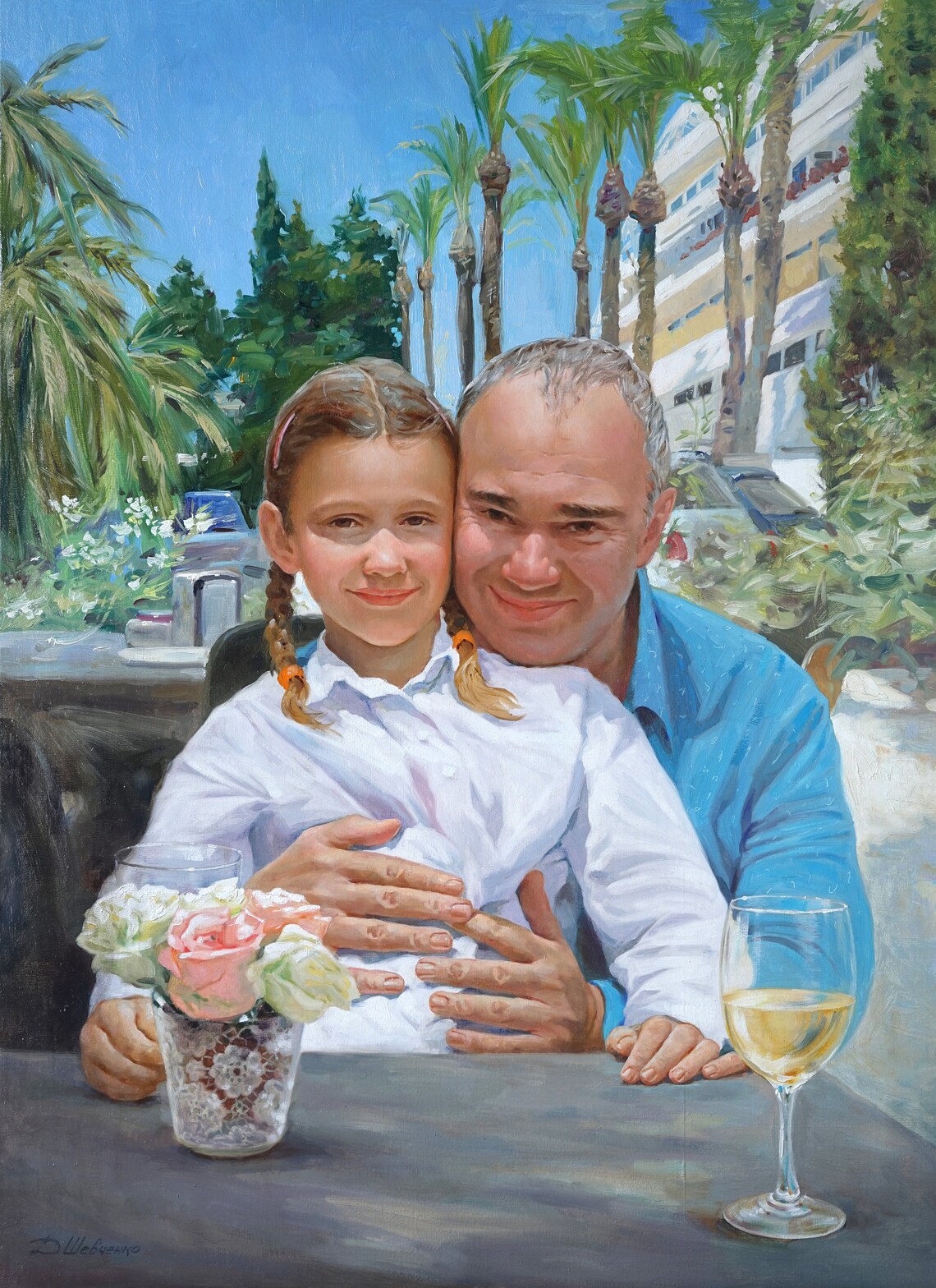Custom Couple Portrait, Personalized Oil Painting