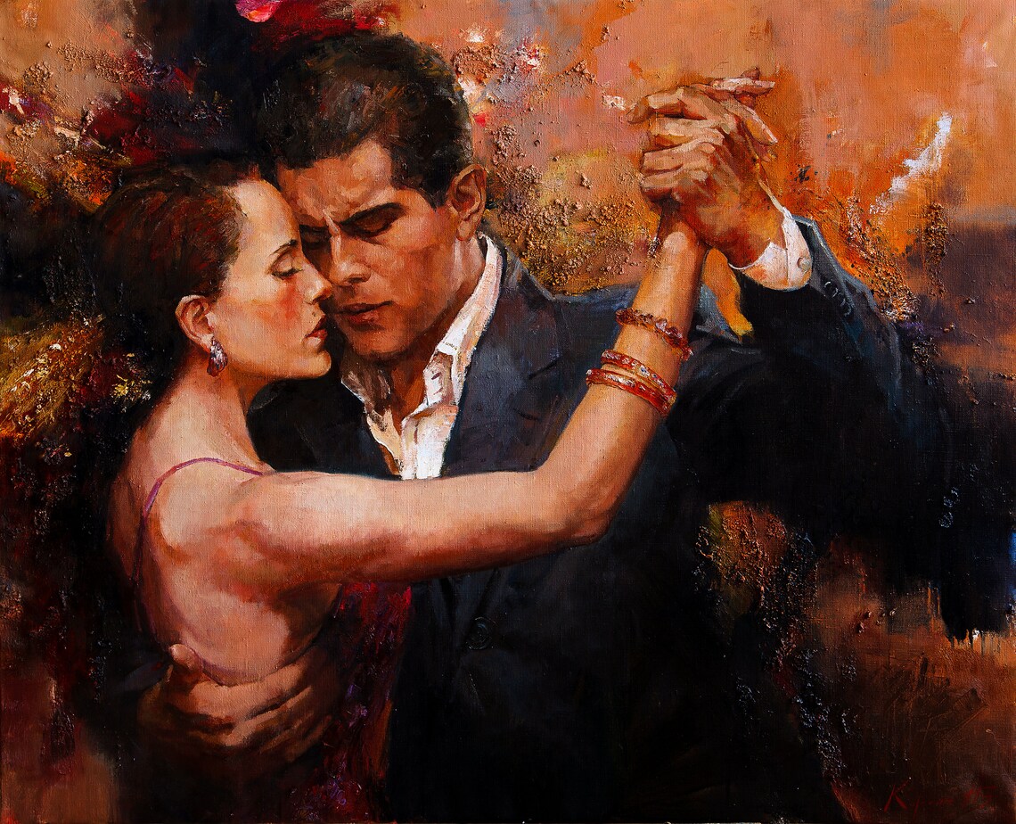 Passion In Motion, Tango Couple Oil Painting - Image 3