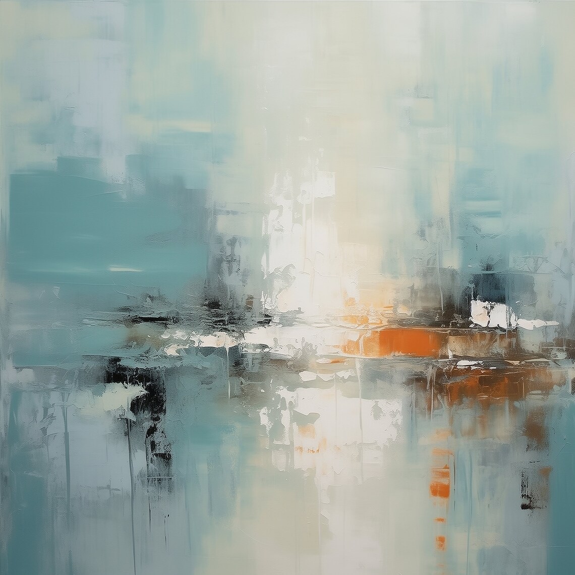 Abstract Landscape Painting in Light Colors