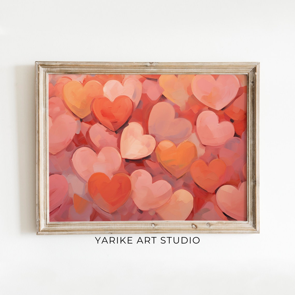 Modern Red and Pink Abstract Hearts Love Painting Valentine Poster - Image 6