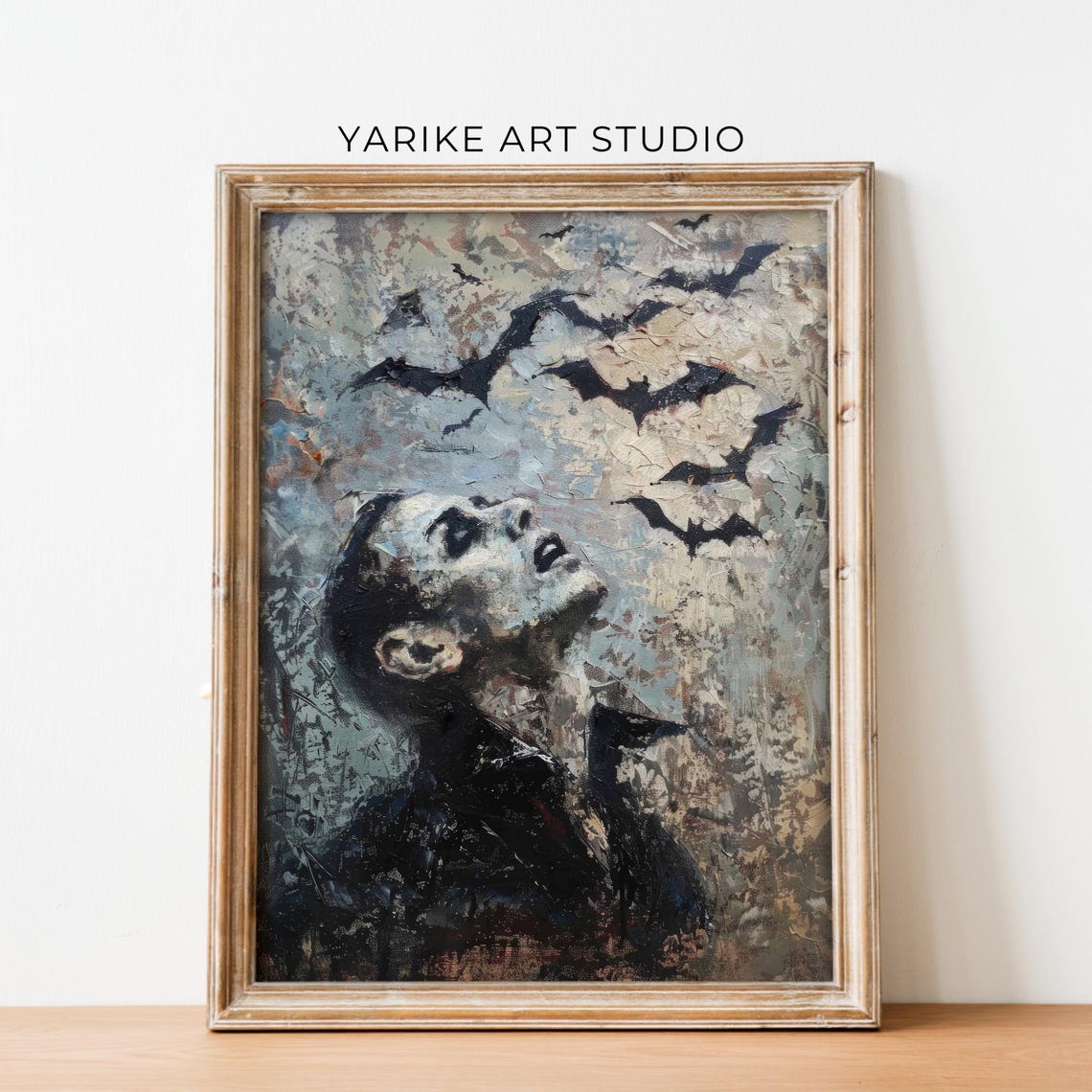 Vampire Awakening With Flying Bats Dark Horror Grunge Poster - Image 5