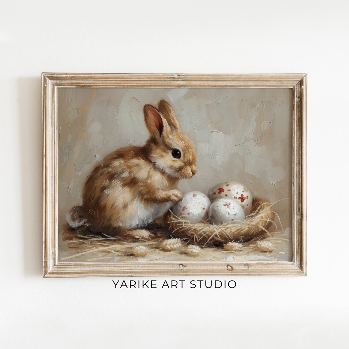 Vintage Easter Bunny, Rustic Animal Nursery Print