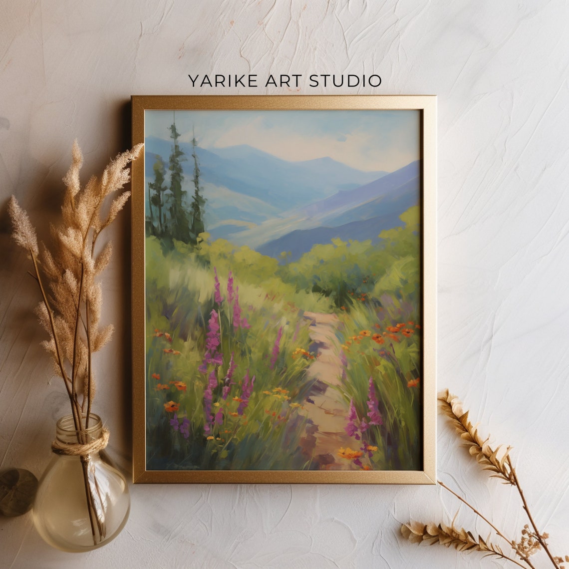 Mountain Wildflower Trail Purple Lupines Blue Peaks Spring Poster - Image 3
