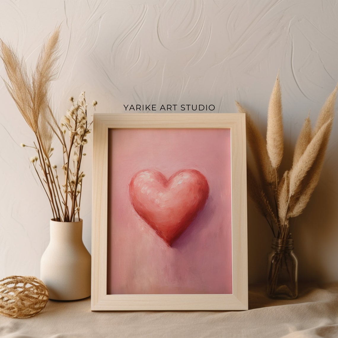 Soft Pink Painted Heart On Blush Background Sweet Love Poster - Image 5
