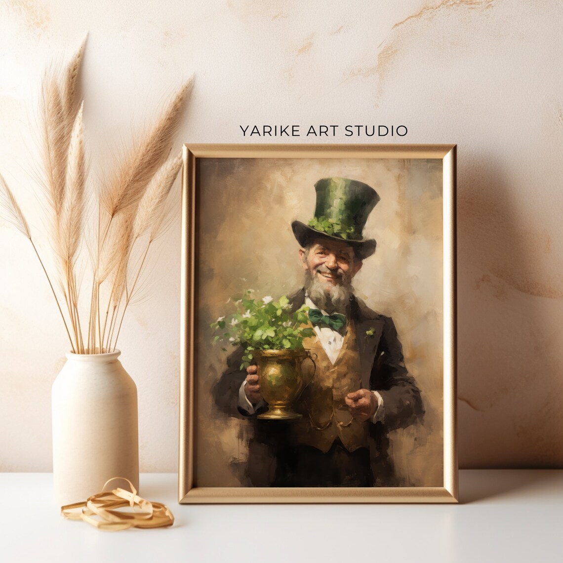 St Patricks Portrait Art Print, Spring Decor - Image 3