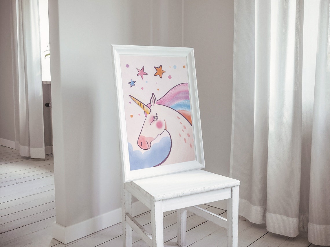 Baby Nursery Decor Rainbow Unicorn Wall Art Nursery Art Print Unicorn Decor Baby Girl Nursery Decor And Baby Boy Nursery Art Print - Image 3