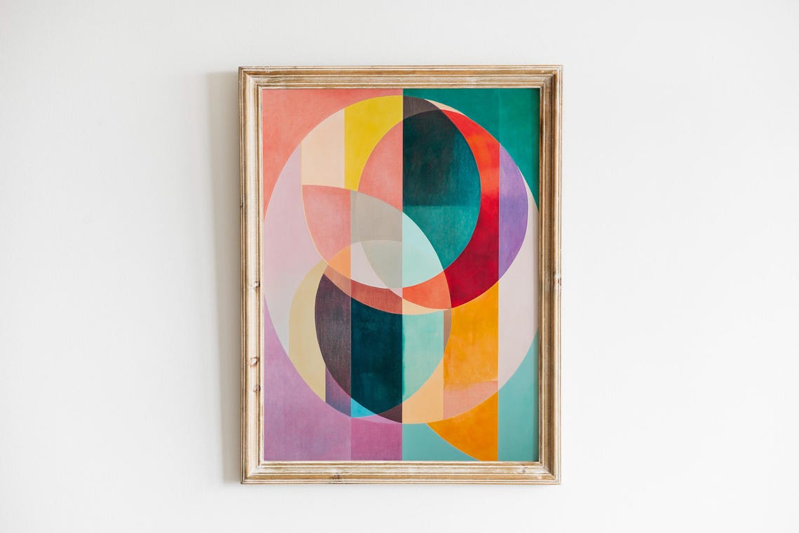 Mid Century Modern Geometric Art Print - Image 3