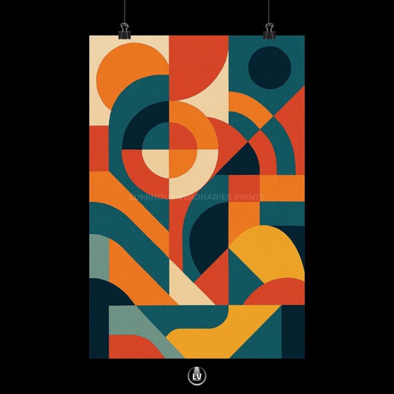 Colorful Abstract Art Print Matte Vertical Poster For Home Decor Modern Wall Geometric Design Minimalist Apag 24