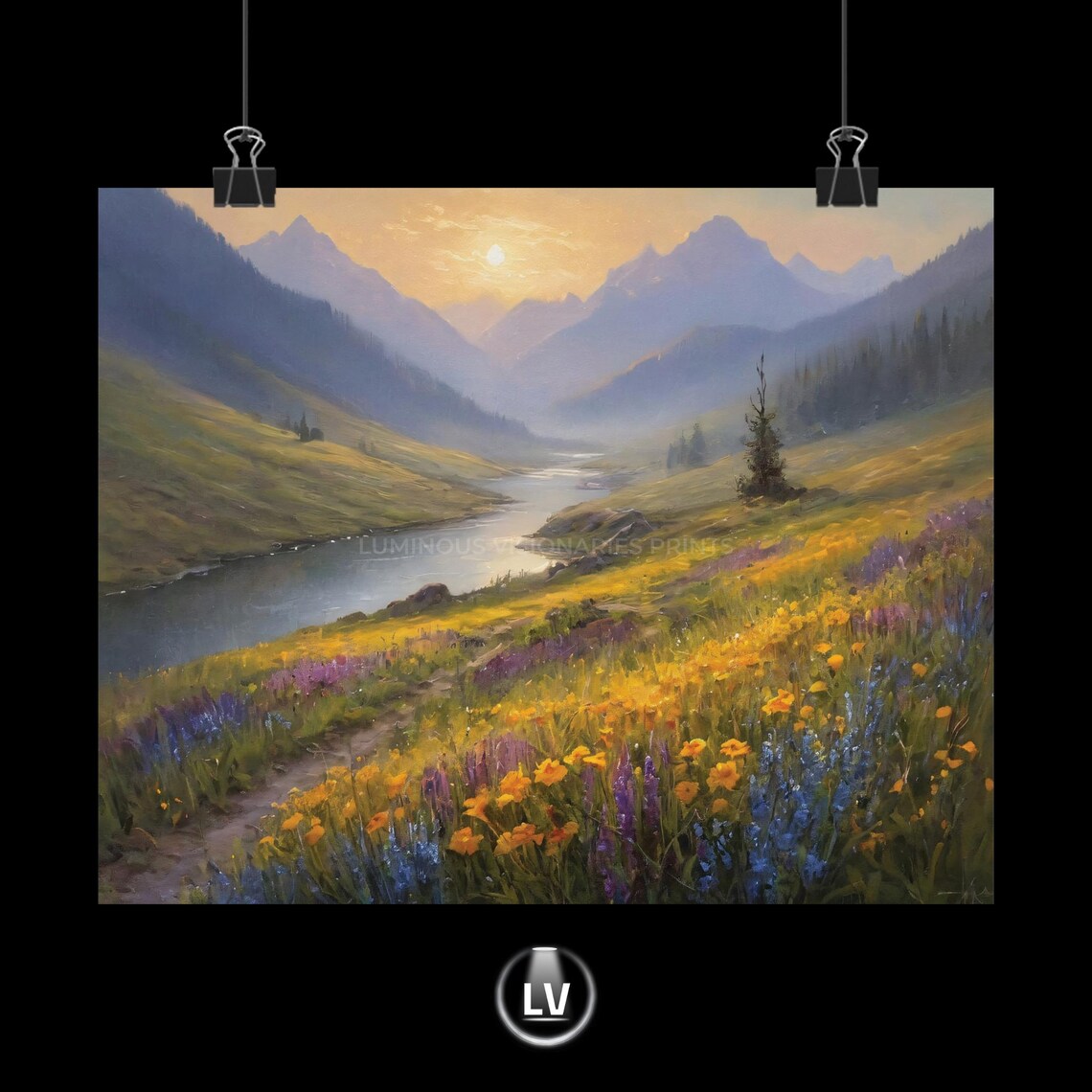 Scenic Landscape Poster, Vintage Style Print