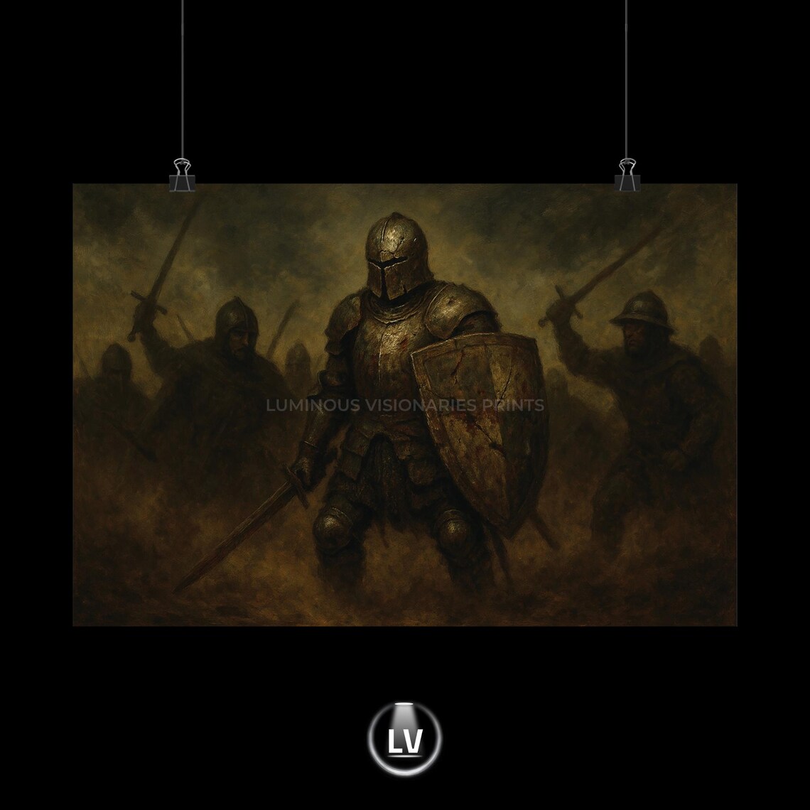 Epic Warrior Poster Print, Medieval Gift
