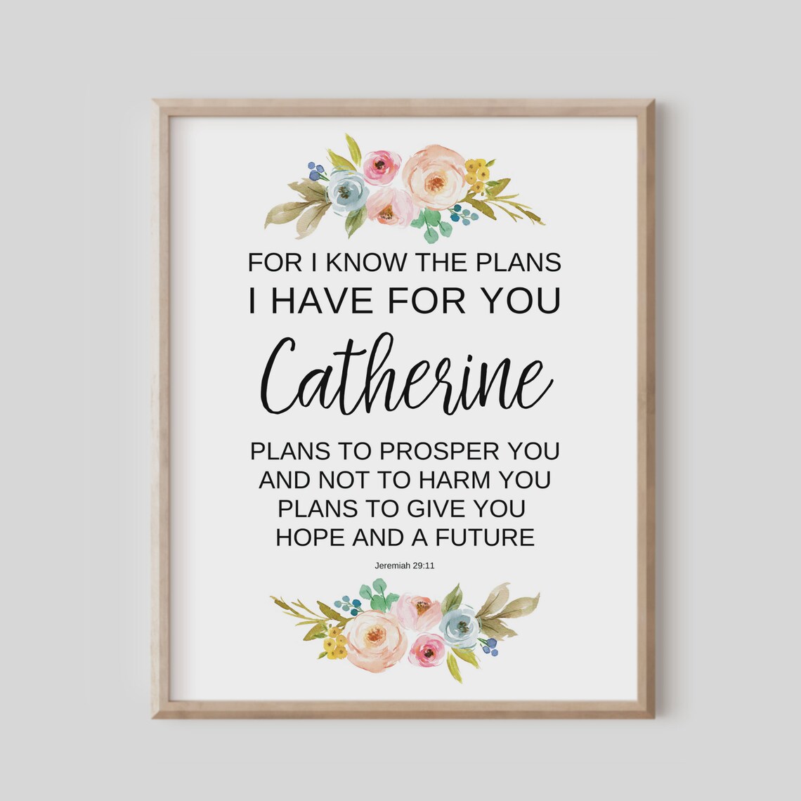 Custom Bible Verse Wall Art For I Know The Plans Have You Jeremiah 2911 Christian Gift Scripture Poster Confirmation