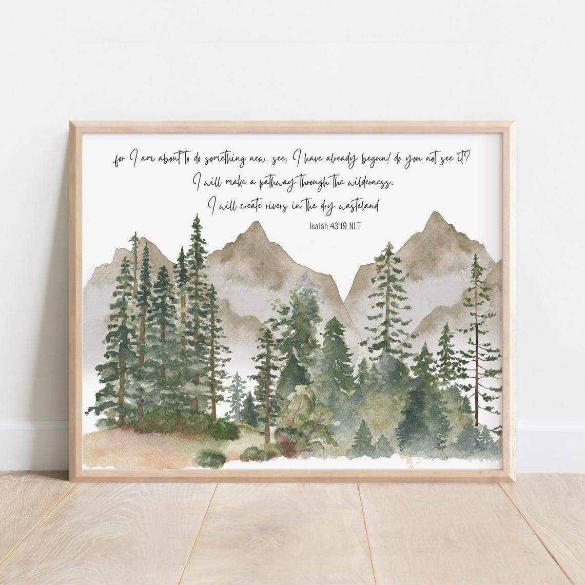 Isaiah 43:19 NLT Pathway Through the Wilderness Verse Poster