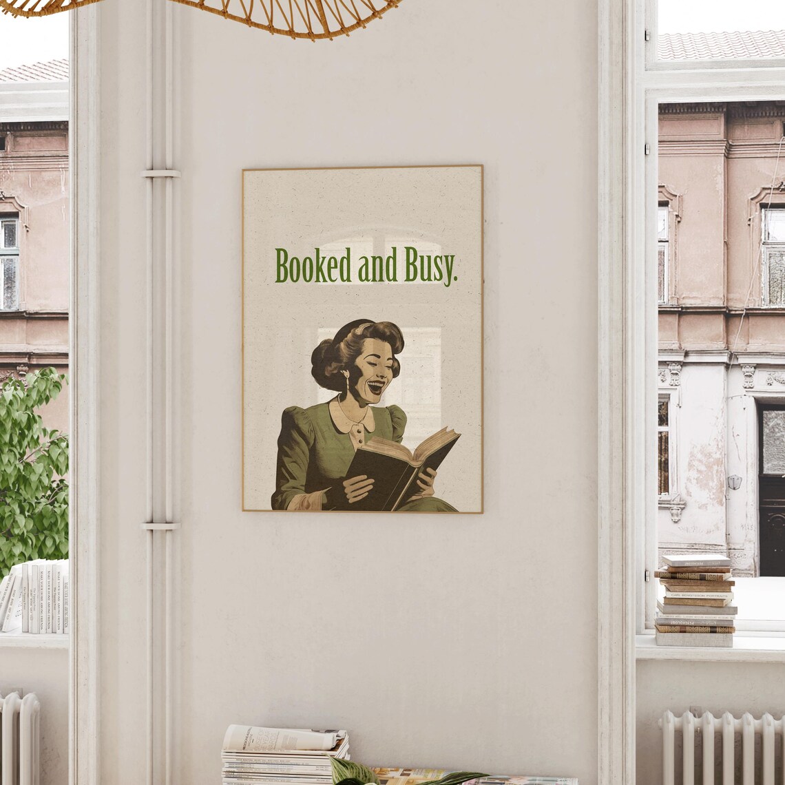 Booked And Busy Retro Illustration, Vintage Poster - Image 5