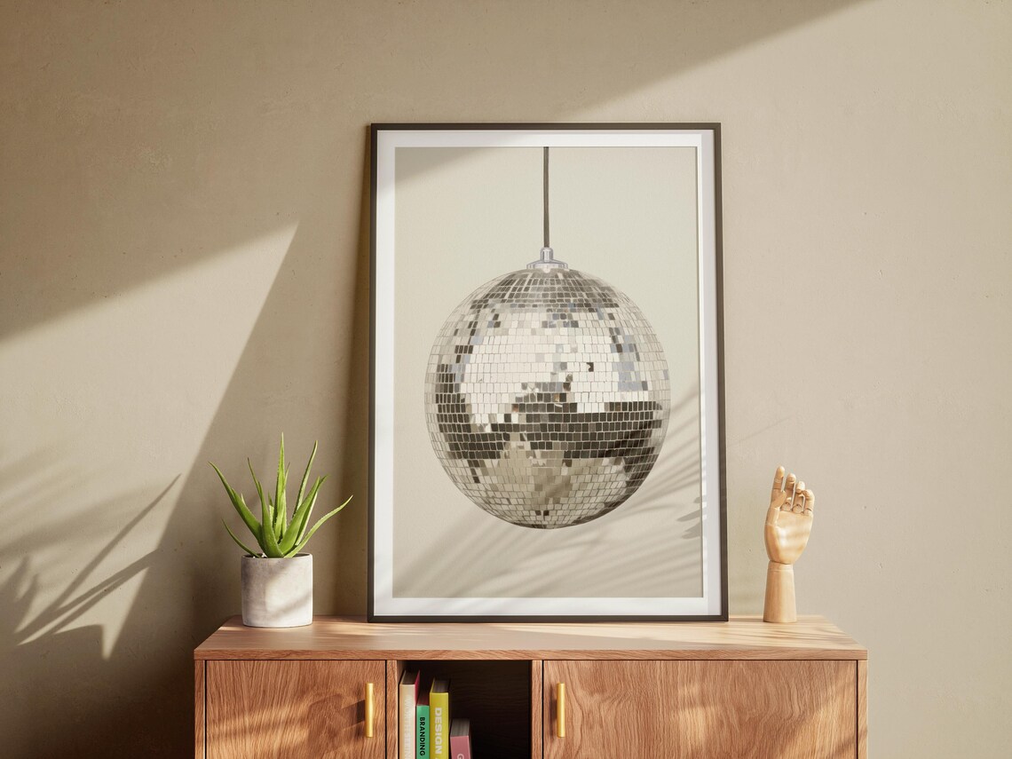 Retro Disco Ball, Vintage Wall Art Print - Image 3