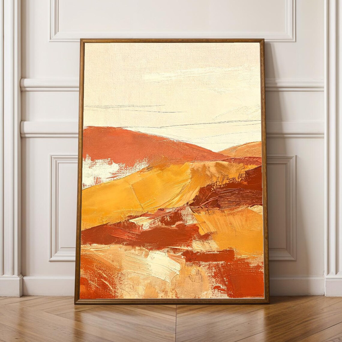 Terracotta Desert Hills Abstract Poster Modern Warm Earth Tone Painting