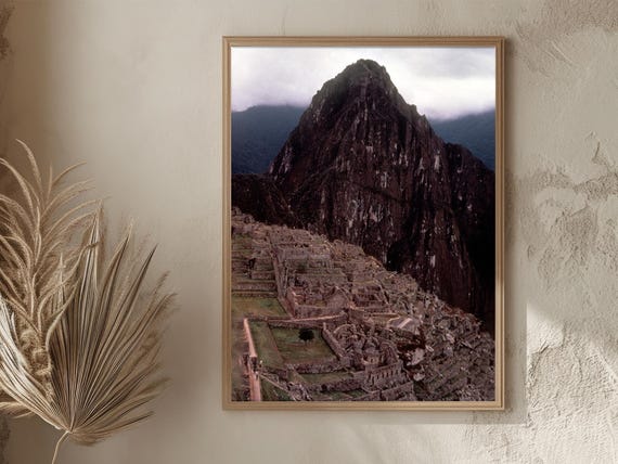 Peru Vintage Wall Art Machu Picchu Print Ancient Incan Ruins Mystical Mountain Decor Perfect Art Lover Gift Vintage Tropico Collection