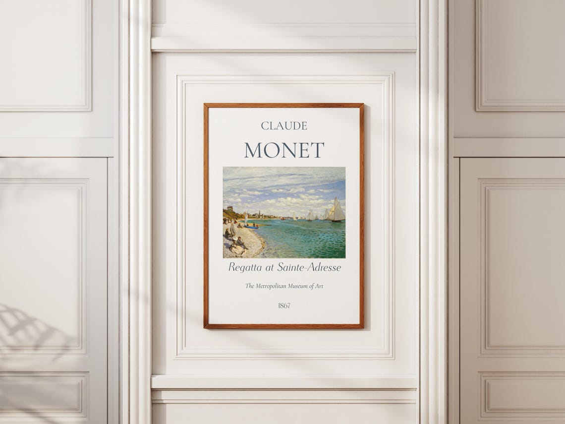 Claude Monet Art Print Regatta At Sainte Adresse Monet Exhibition Poster Monet Painting Vintage Home Poster Famous Artist Posters - Image 7
