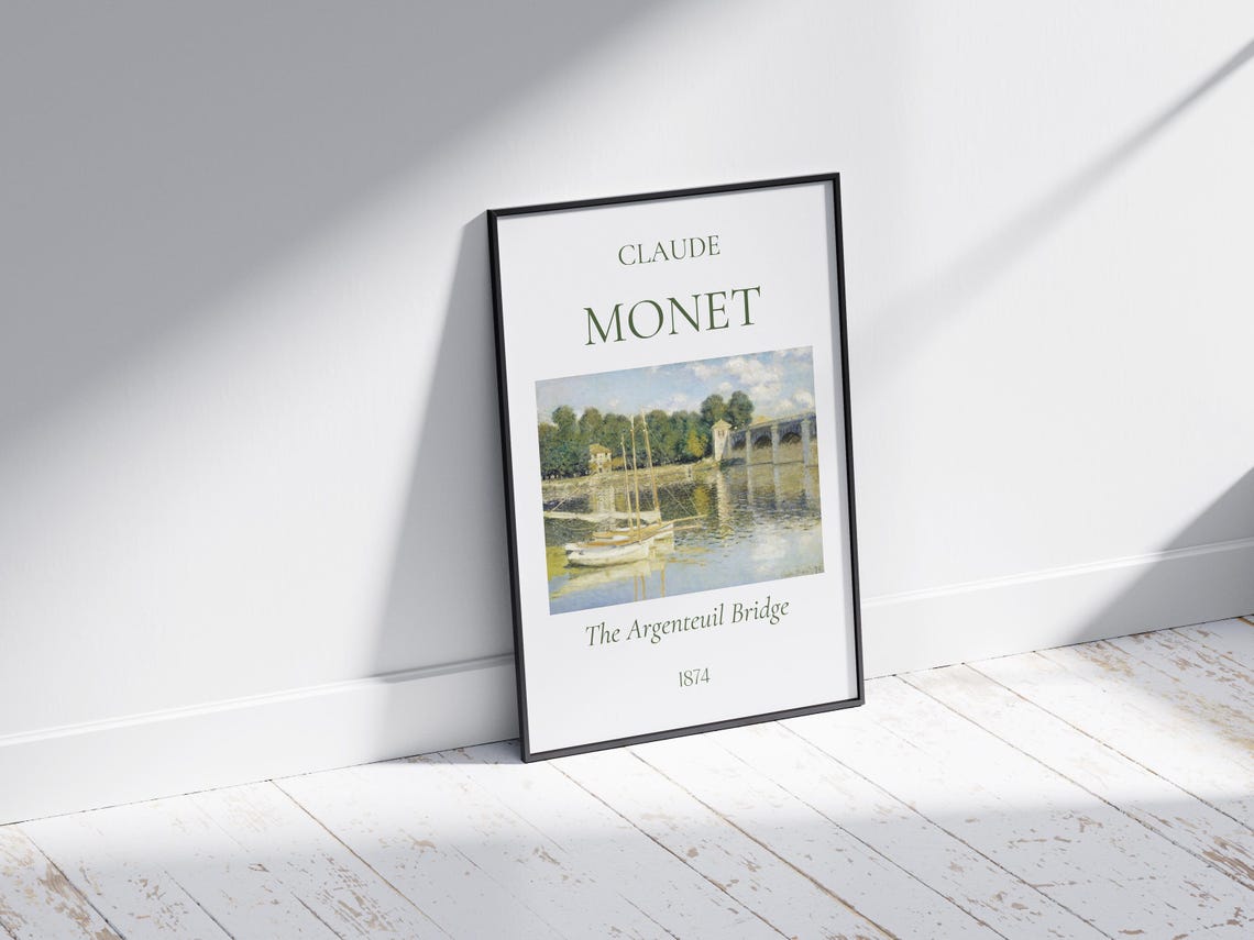 Claude Monet The Argenteuil Bridge 1874 Museum Exhibition Wall Art - Image 6
