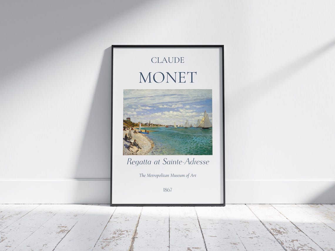 Claude Monet Regatta At Sainte Adresse 1867 Beach Exhibition Wall Art - Image 5