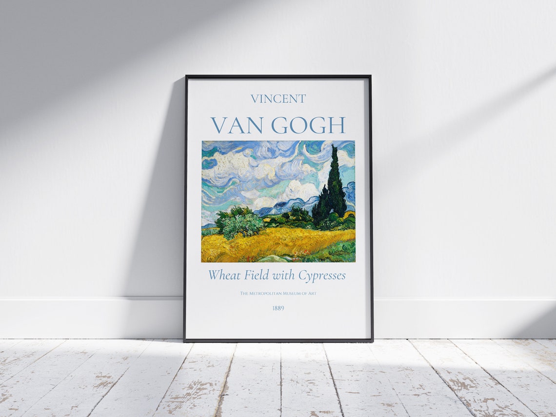 Van Gogh Art Print Wheat Field With Cypresses Van Gogh Exhibition Poster Van Gogh Painting Landscape Artwork Museum Poster - Image 7