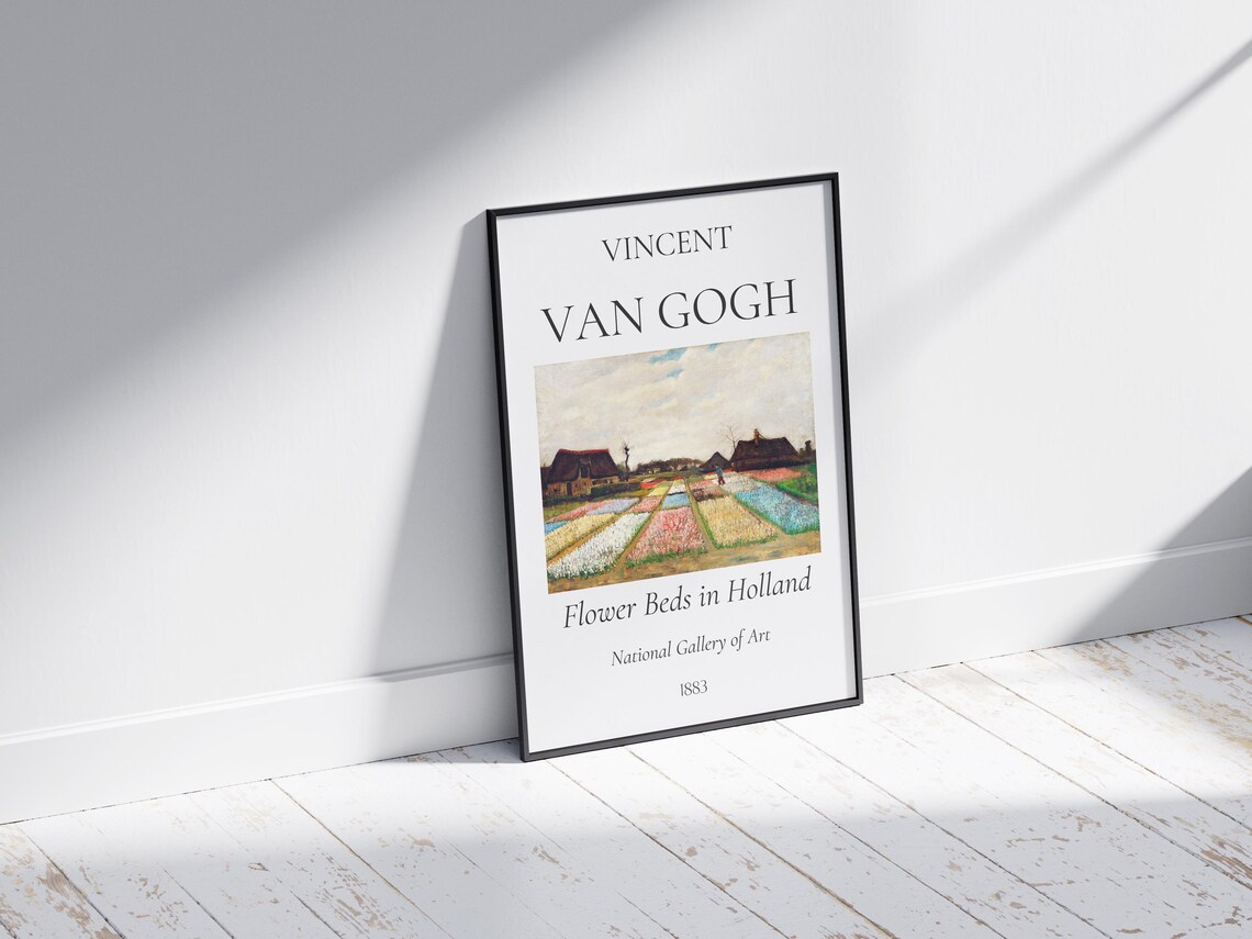 Van Gogh Flower Beds in Holland 1883 Dutch Bulb Fields Art Poster - Image 4
