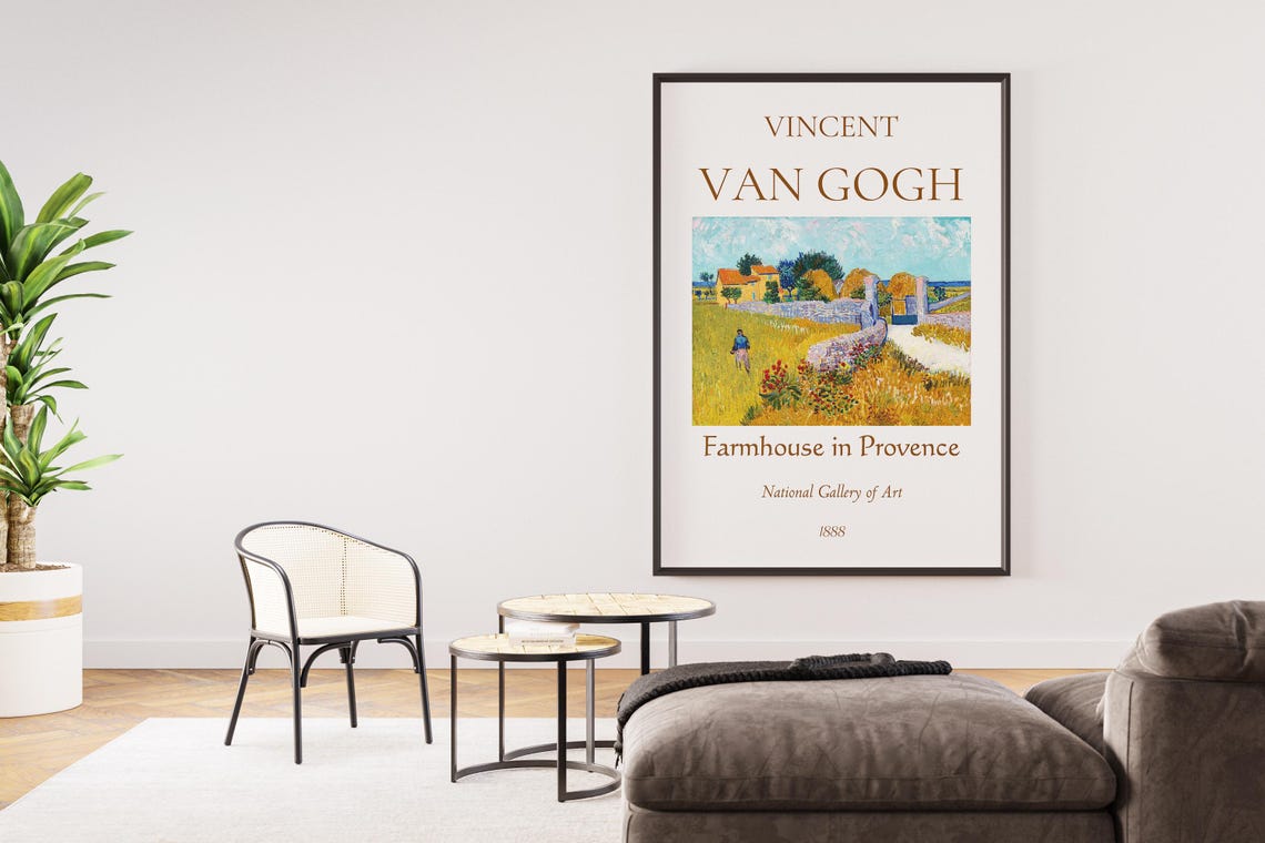 Van Gogh Art Print Farmhouse In Provence Van Gogh Exhibition Poster Van Gogh Painting Landscape Artwork Museum Poster Nature Wall Art - Image 6
