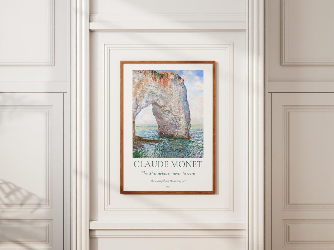 Monet The Manneporte near Etretat 1886 Chalk Cliffs Seascape Poster - Image 6