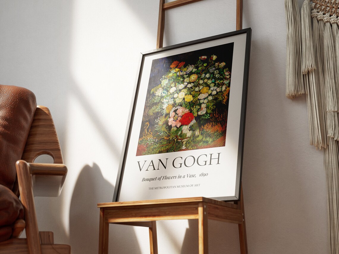 Van Gogh Bouquet of Flowers in a Vase 1890 Floral Still Life Poster - Image 2