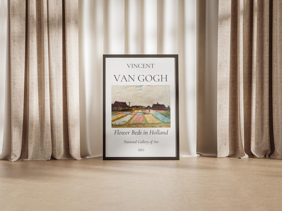 Van Gogh Flower Beds in Holland 1883 Dutch Bulb Fields Art Poster - Image 6