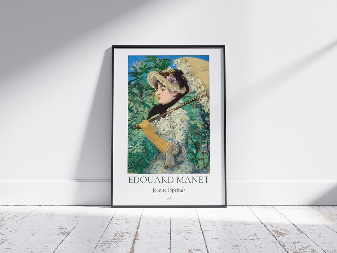Manet Jeanne Spring 1881 Woman Parasol Portrait Garden Art Poster - Image 7
