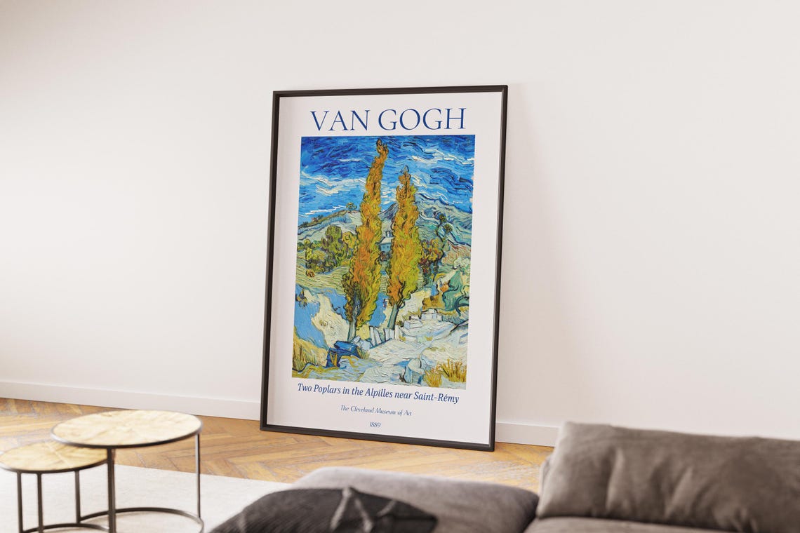 Van Gogh Art Print Two Poplars In The Alpilles Near Saint Rmy Van Gogh Exhibition Poster Van Gogh Painting Nature Wall Art - Image 4