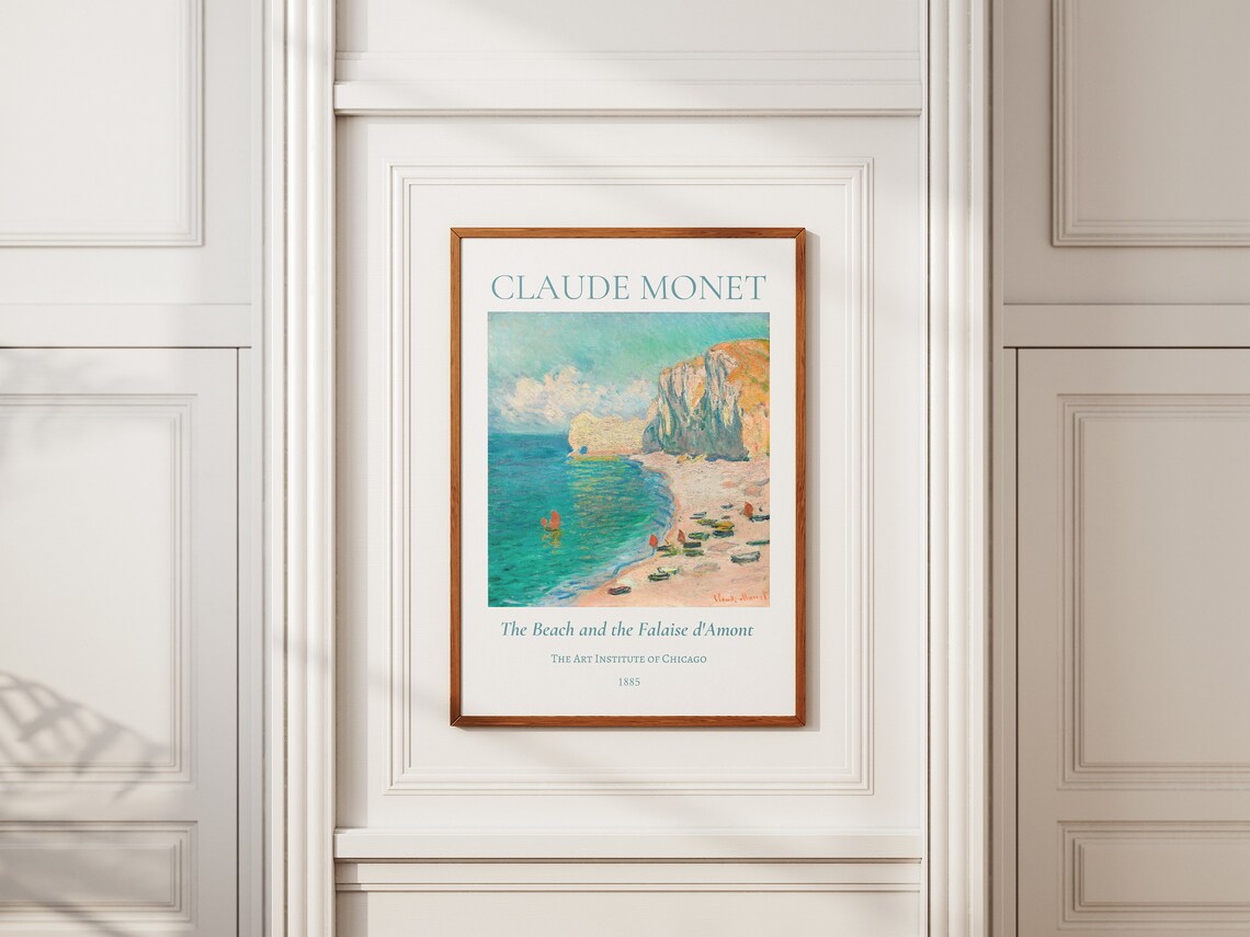 Claude Monet Beach And Falaise DAmont Etretat 1885 Exhibition Wall Art - Image 5