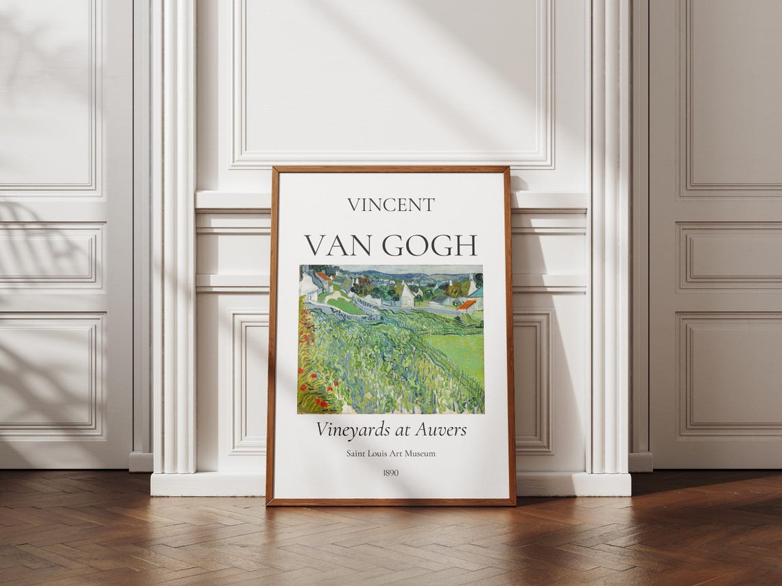 Van Gogh Art Print Vineyards At Auvers Van Gogh Exhibition Poster Van Gogh Paintings Famous Artist Posters Field Landscape Print - Image 6