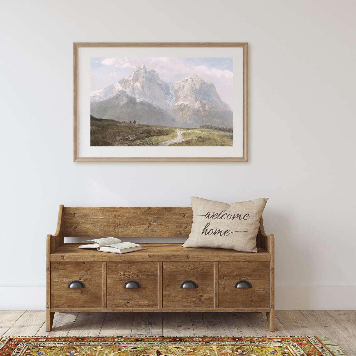 Vintage Mountain Landscape, Rustic Wall Art Print - Image 2