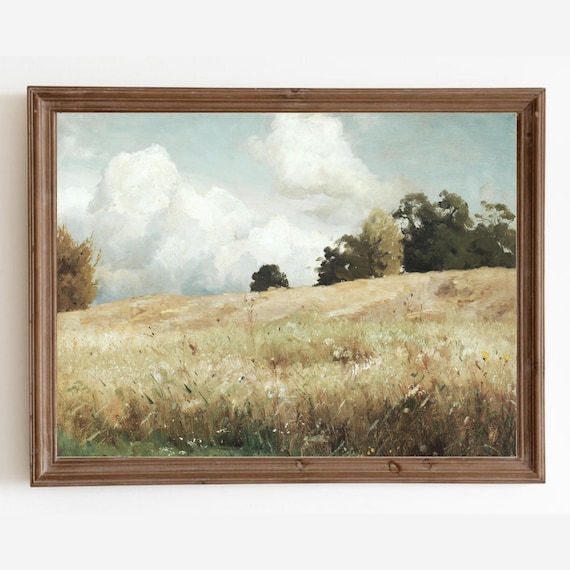 Vintage Country Landscape Farmhouse Art Print