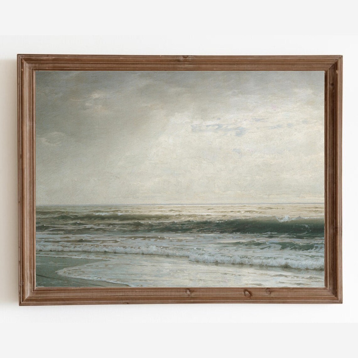 Vintage Coastal Seascape, Ocean Beach Art Print