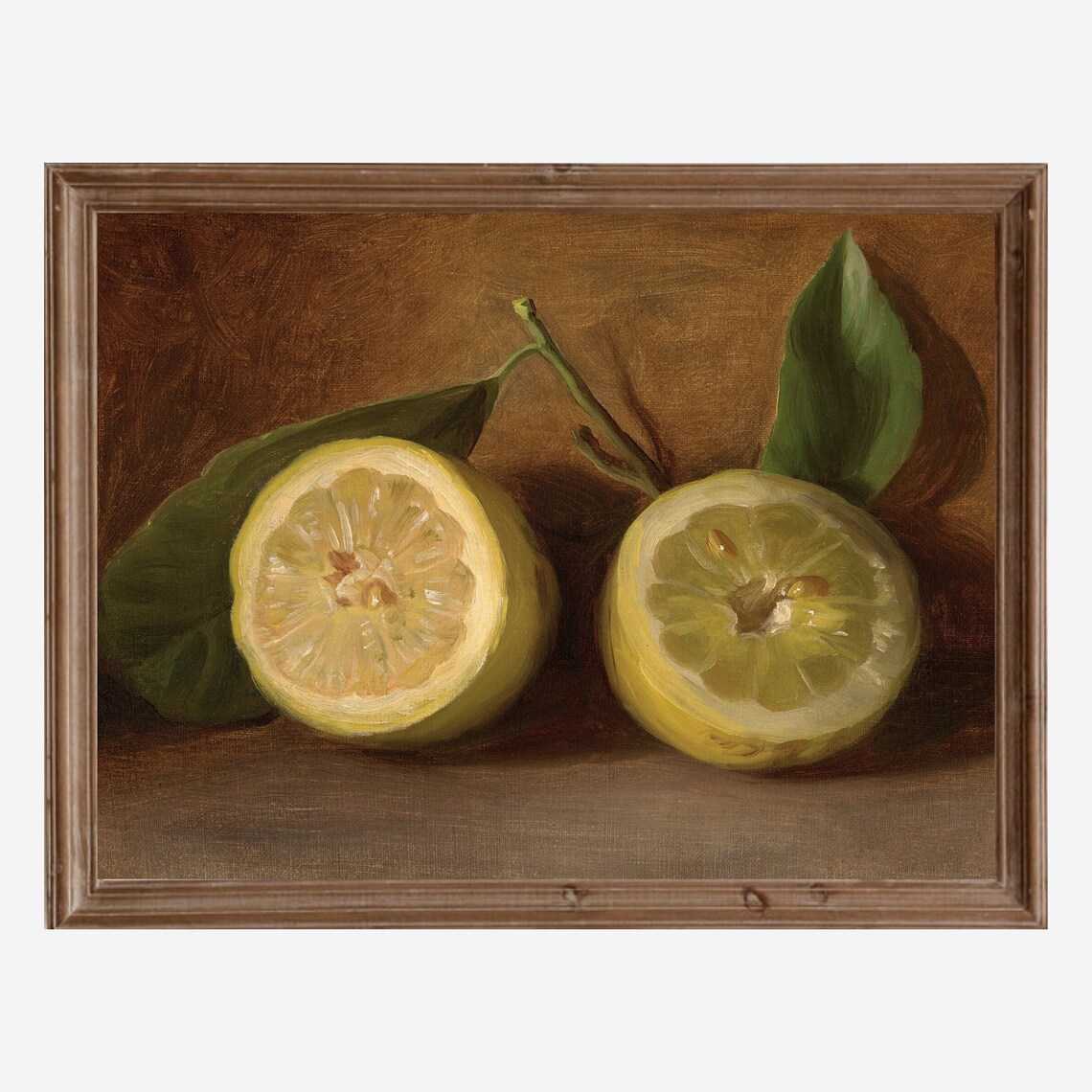 Vintage Lemon Print Kitchen Fruit Art Print Vintage Still Life Painting Lemon Painting Country Farmhouse Artwork