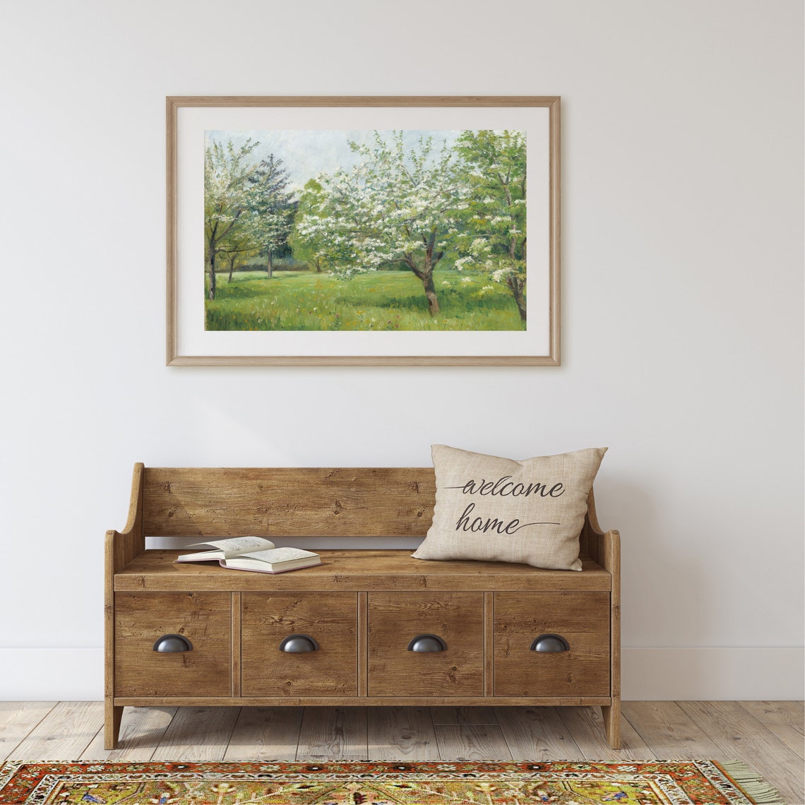 Spring Landscape Painting Vintage Art Print Country Farmhouse Decor Tree Print Wall Art Wall Art Art - Image 2