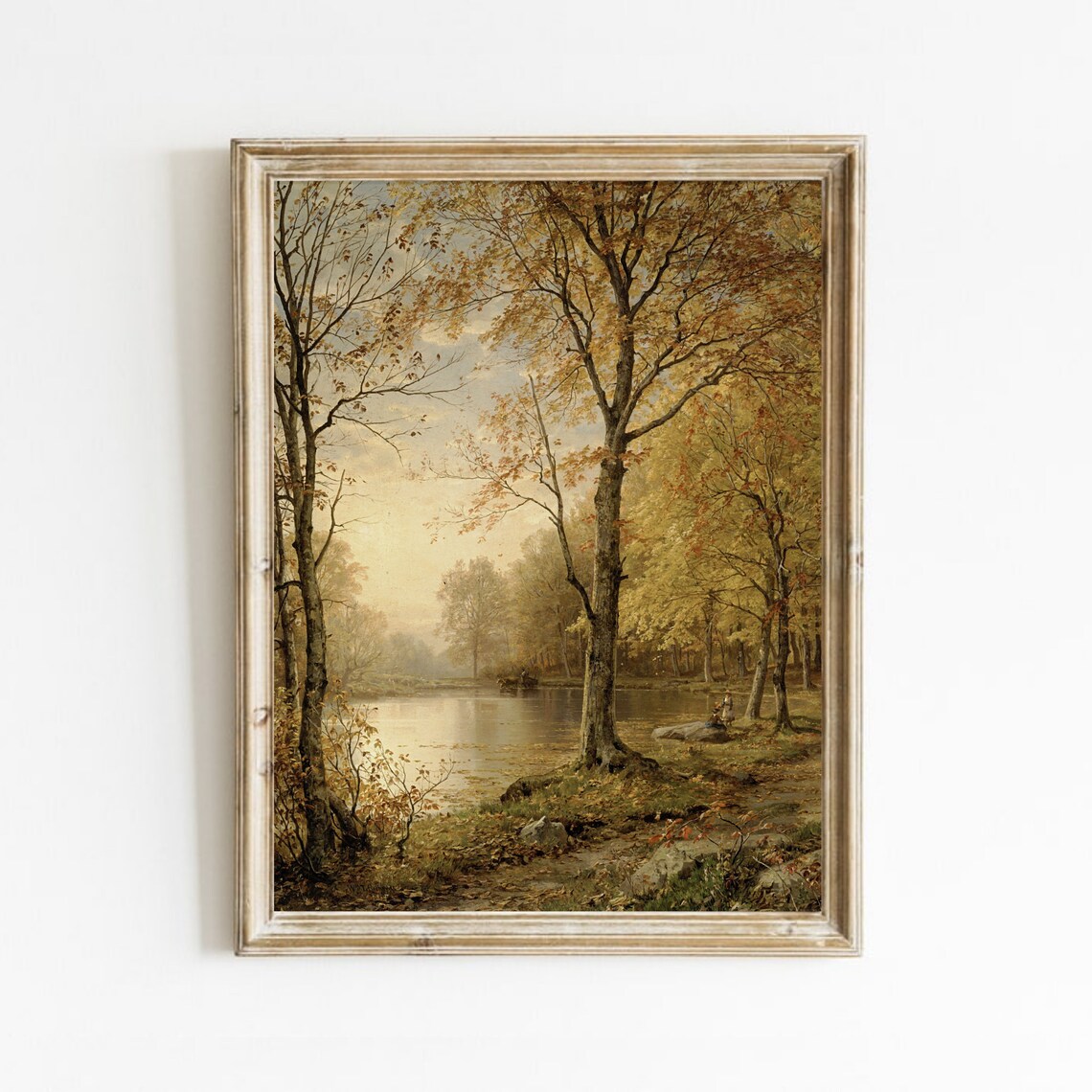 Autumn Landscape, Vintage Tree Oil Painting Art Print