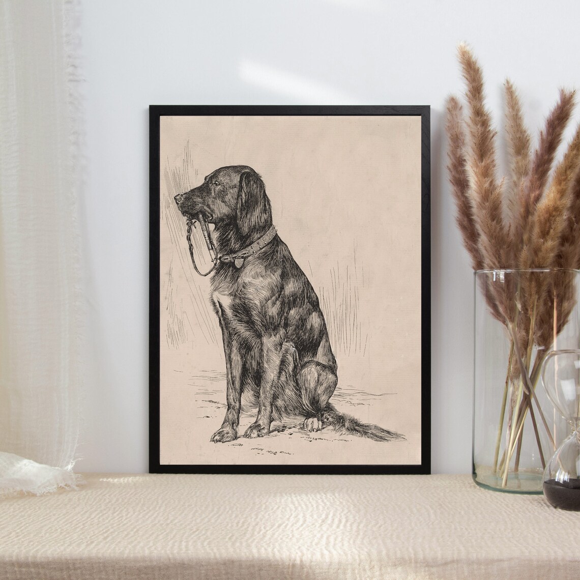 Black Labrador Vintage Dog Portrait, Farmhouse Art Print - Image 2