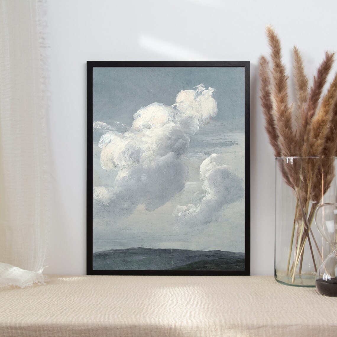 Vintage Cloud Landscape, Blue Sky Art Print - Image 2