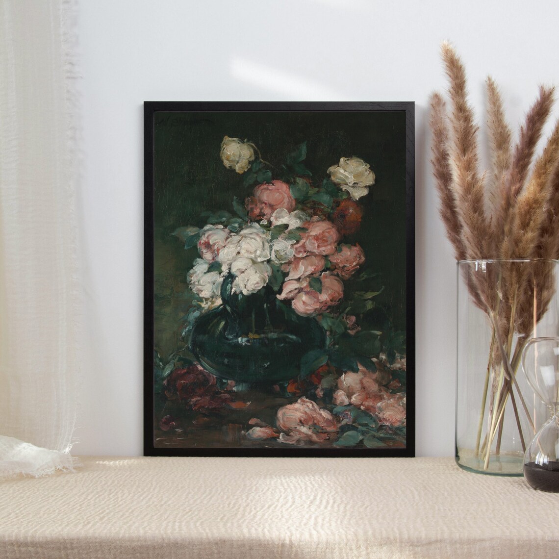 Vintage Rose Still Life, Moody Floral Art Print - Image 2