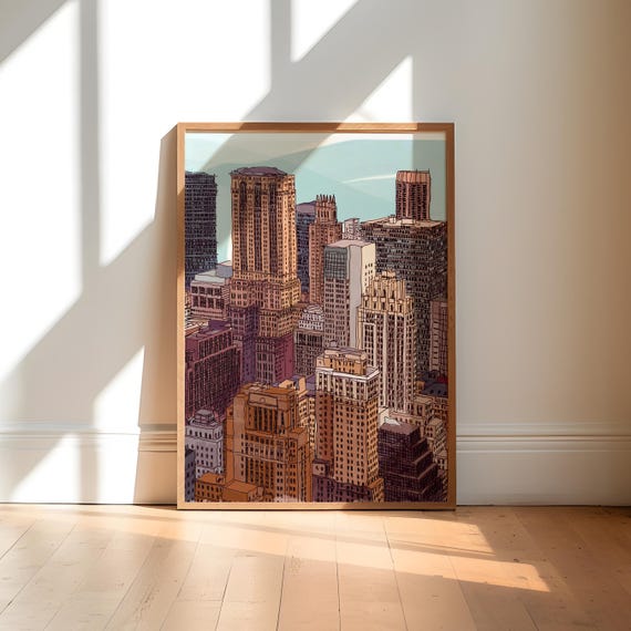 Nyc Skyline Art Print New York City Wall Decor